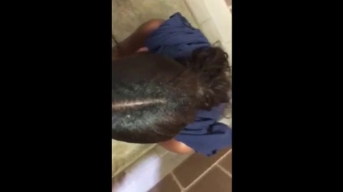 Public Blowjob on Black Tits