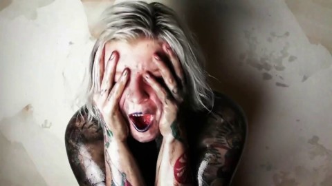 Big-Bodied Blonde Goth Babe's Solo Cam Show