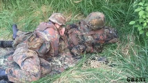 German Military Men Go Wild Outdoors