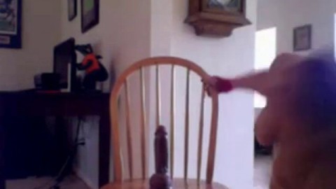 Milf Rides Dildo Chair to Orgasm