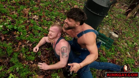 Hitchhikers on the run brutally fucked in a wild forest!