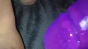 woman fucks herself purple dildos her wet pussy