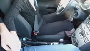 21 old Crystal giving a handjob while driving