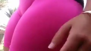 chernach plump girl in pink leggings