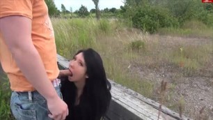 brother fucks sister in leather jacket outdoors