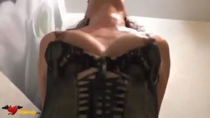 guy fucks her neighbor with big tits and black corset