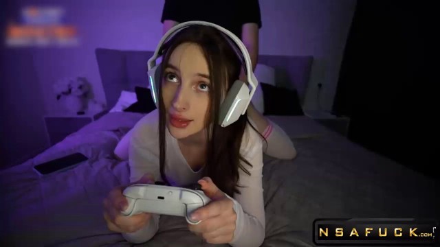 Gamers Stepsister Sucks Dick and Rides Nerds Fantasy Comes True