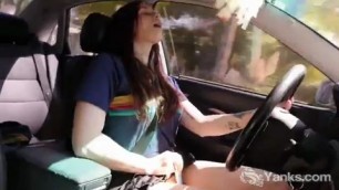Sex Girl Playing With Her Pussy In The Car