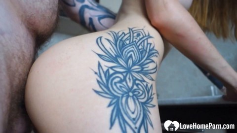 Filthy Step Sis Begs for a Swift Kitchen Cock Pounding