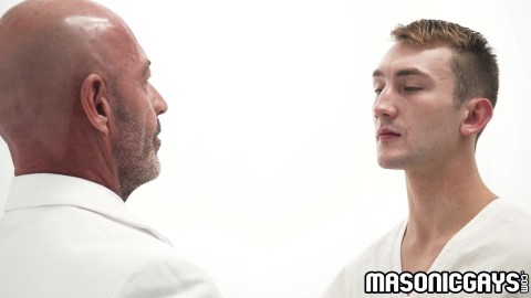 This is so FUCKED UP! Old creepy Ace Banner fucks Colton Fox during a Mason ritual!