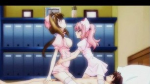Two hentai nurses threesome fucking