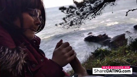 Public Blowjob with a View: Amateur Couple Almost Caught!