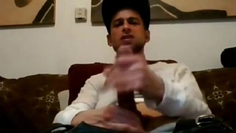 Ripped Stud Strokes His Big Cock to a Webcam Orgasm