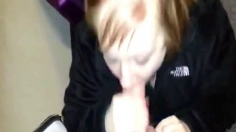 Redhead Amateur's Blowjob and Cum in Mouth