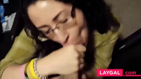 Arab woman gives an amazing blowjob and loves the taste of cum