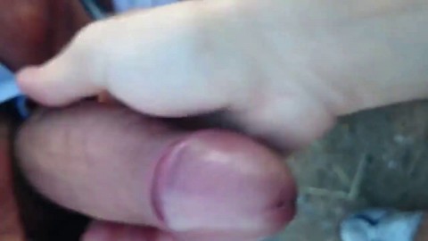 Big Dick Outdoor Handjob