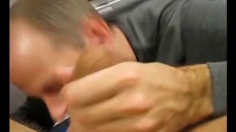 Daddy Sucks and Swallows Young Cock