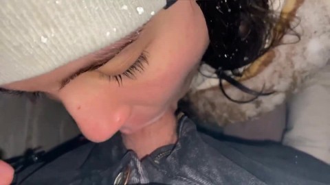 Public Winter Street Blowjob From a Stranger