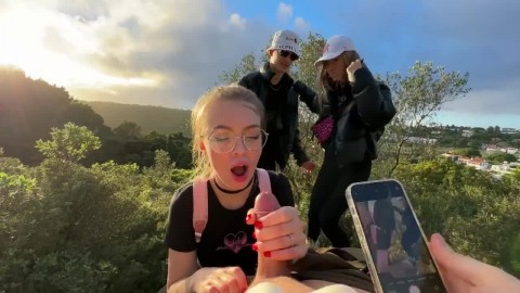 Strangers Join Us for a Public Blowjob