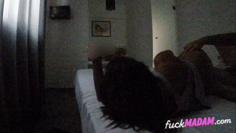 Brunette Teen Sucks and Fucks Neighbor's Cock