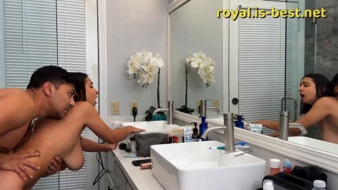 Big Natural Tits Stepsister Fucked While Doing Her Makeup Sex With The Slut Porn