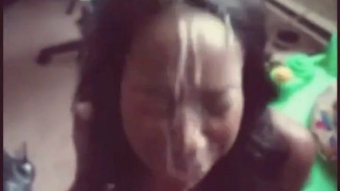 Ebony Amateur's Massive Facial