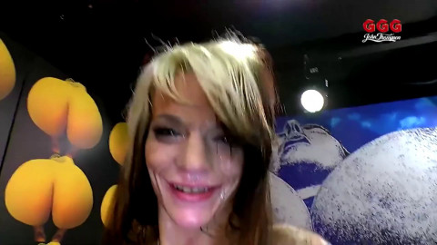 Petite Skinny Blonde Swallowing Cum For Dinner In Bukkake Ggg Jt Cum On Tits
