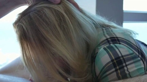 Russian Blonde Deepthroats a Big Cock for a Messy Cumshot
