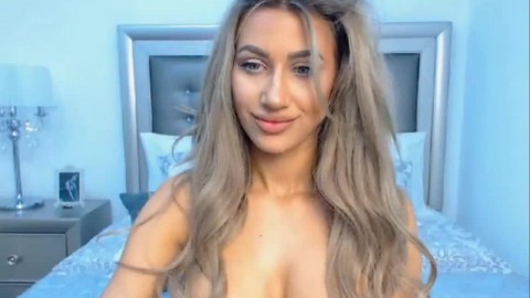 Big-Titted Blonde Fulfills Webcam Viewers With Dildo Blowjob
