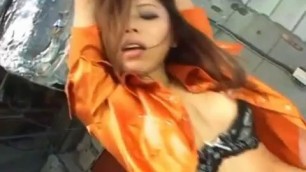Sexy Asian In Bound And Enjoys Two Stiff Dicks Fucking holes