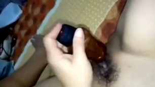 hairy pussy and big Dildo