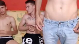 3 Romanian Gorgeous Str8 Guys Go Gay for Pay on Webcamera