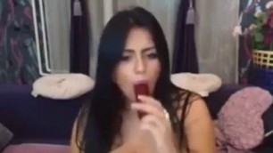 Huge Tits Brunette vibrator Tit Fuck Swallow