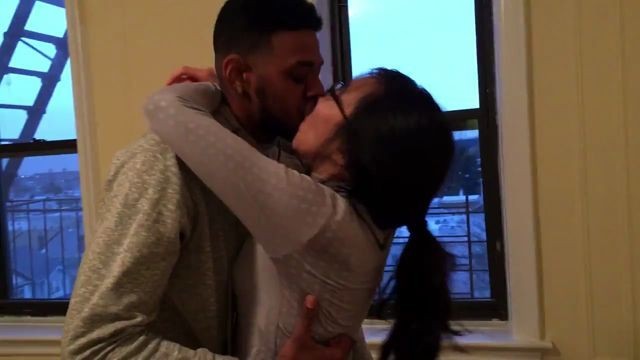Korean Student Making Out With Her First Ebony Guy