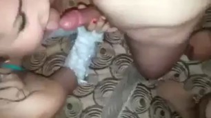 Hot milfs sucking dick enjoys double cock trement