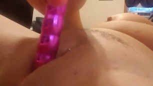 Vibing my tight dildo in pussy