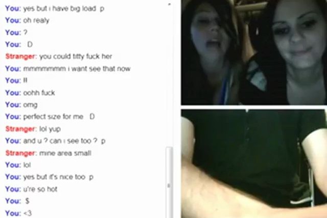 2 Girls leanna and Kate Go Crazy Over A Guys Big Cock On Omegle