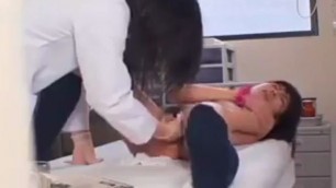 Oriental schoolgirl has a doctor gently fingering her