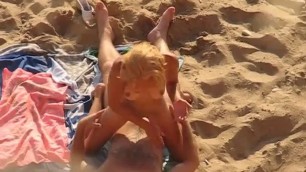 Passionate Blonde Morena Sex on nude beach