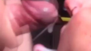 The sperm fills her mouth and drains over her lips Cumshot compilation 47