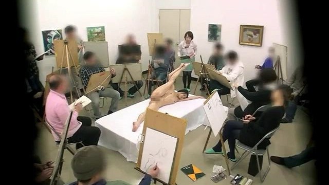 Japanese nude art class-Part 1
