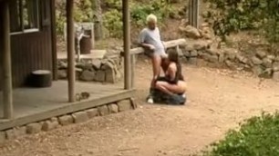 Eve Lawrence relaxing Hike ends with cock in mouth