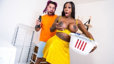 Fakehub Originals - Ebony Mystiqu Cleaning My Panties!