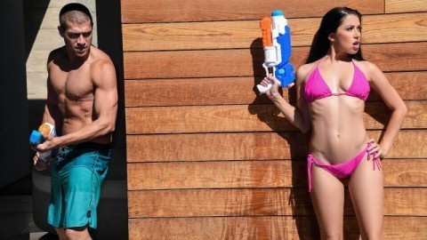 How About A Squirt Gun Fight Where Alex Coal Uses Her Body?